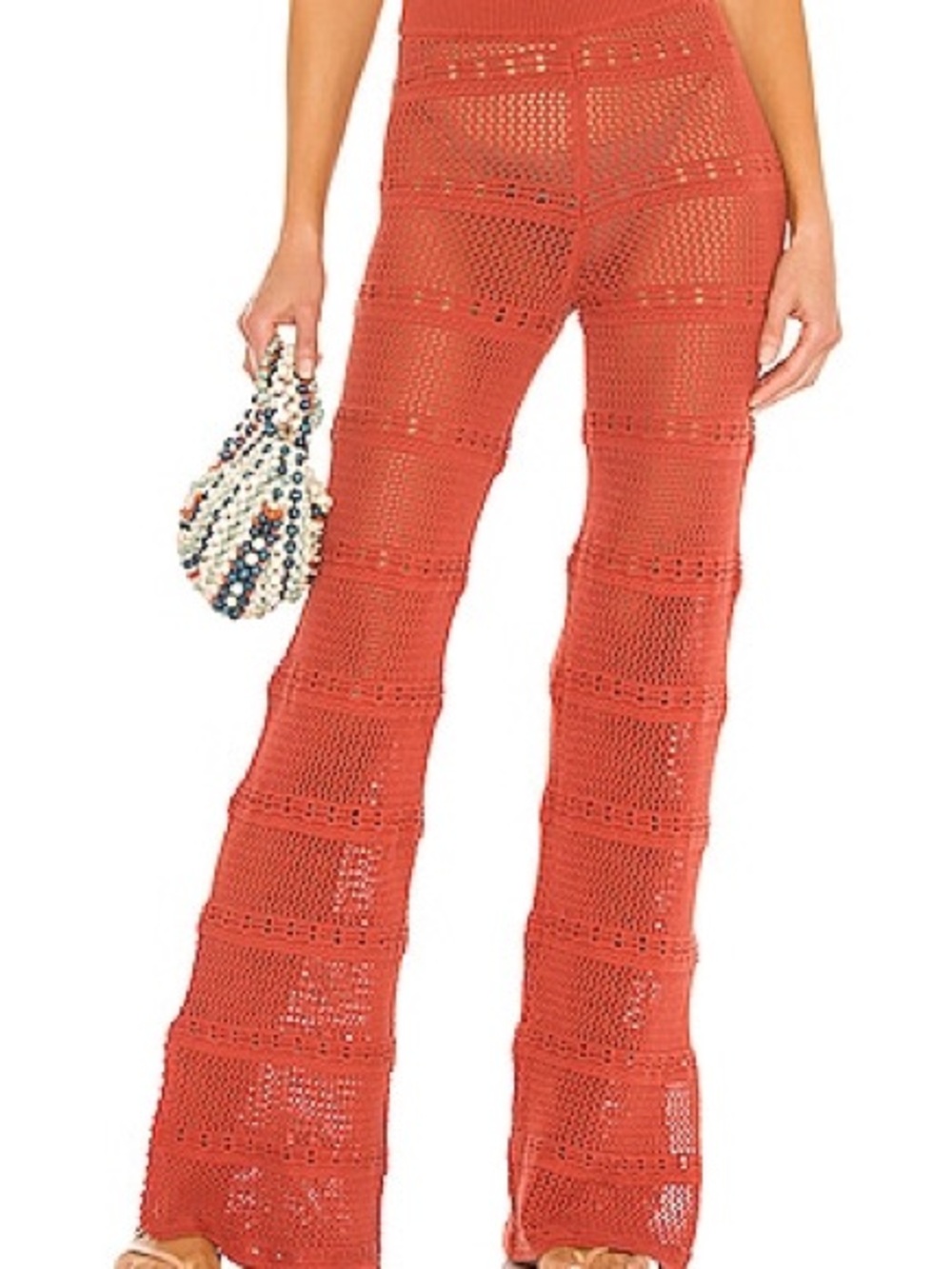 Tularosa Hayden Crochet Pants in Blood Orange Women Size M